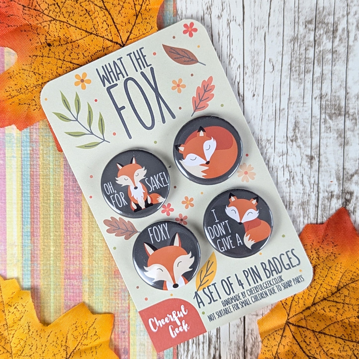 Fox Badges – Set of Four