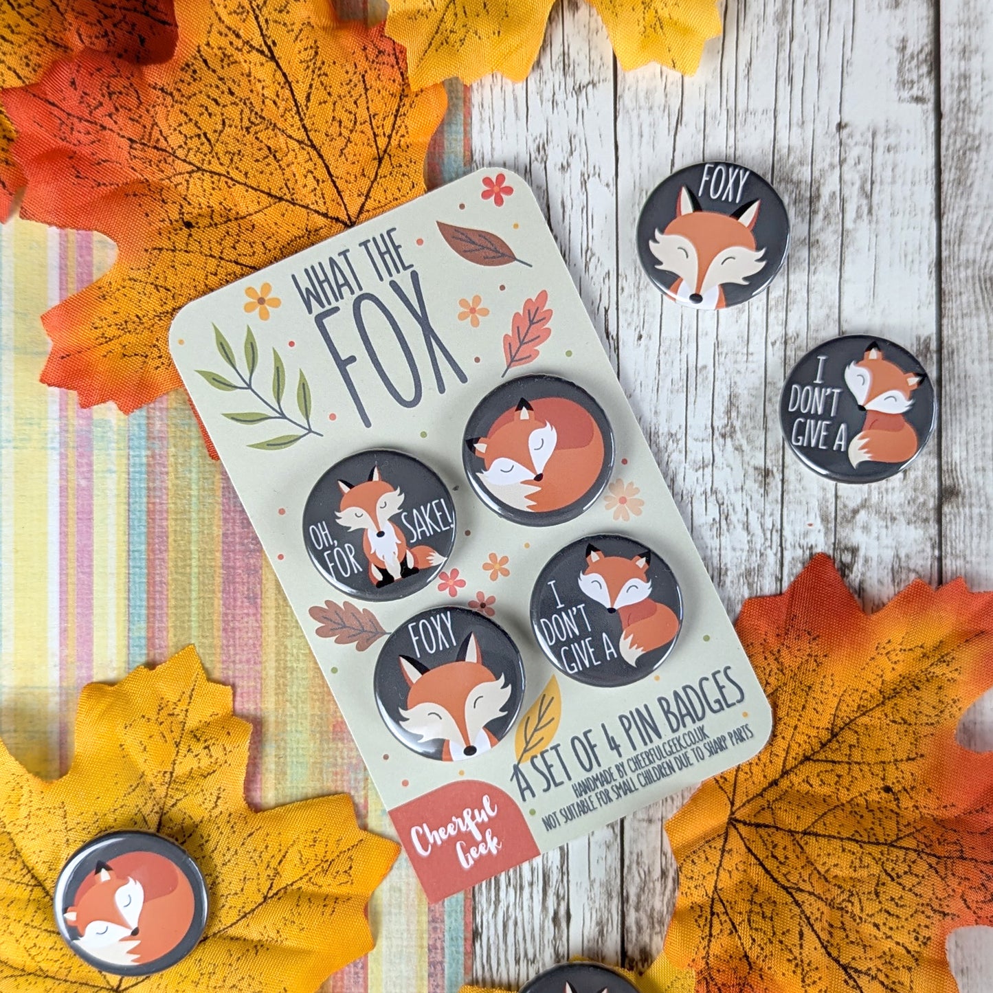 Fox Badges – Set of Four