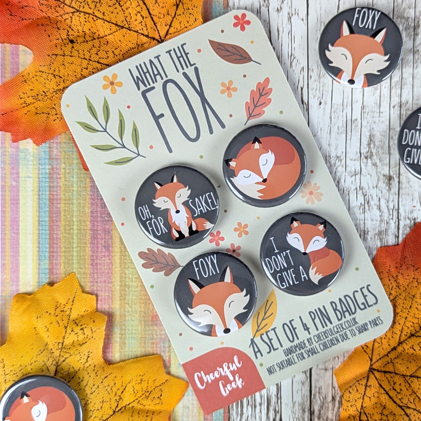 Fox Badges – Set of Four