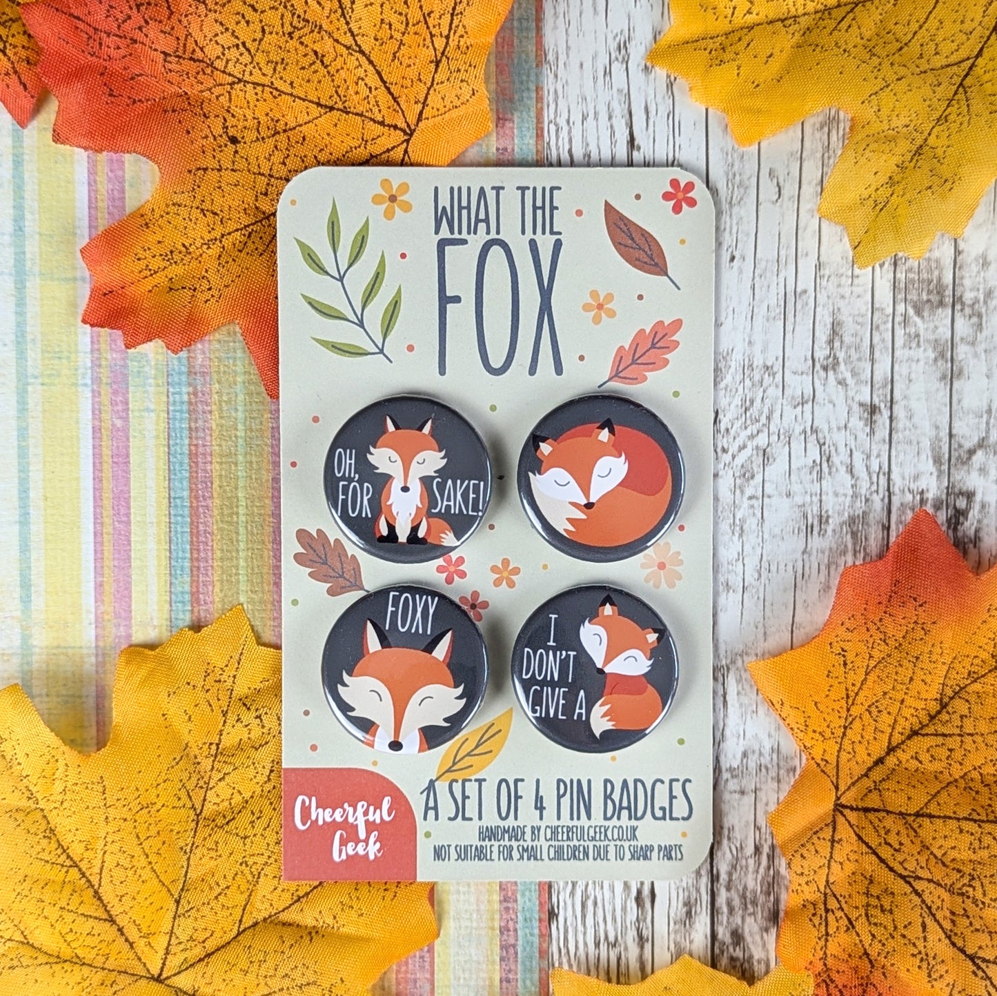 Fox Badges – Set of Four