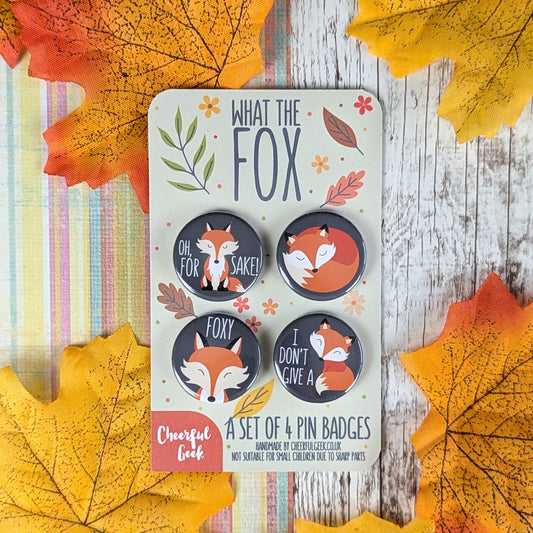 Fox Badges – Set of Four