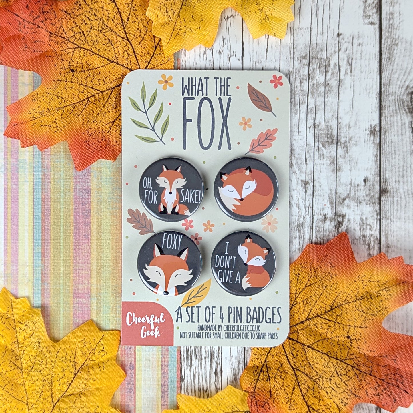 Fox Badges – Set of Four