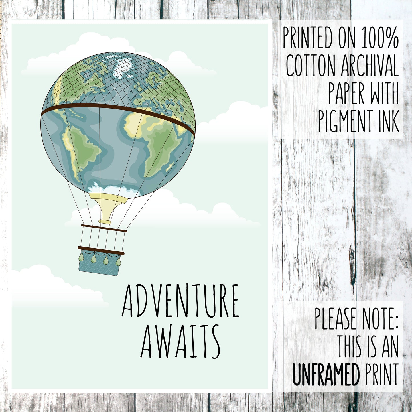 Adventure awaits balloon print