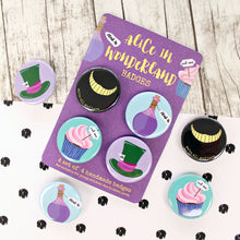 Load image into Gallery viewer, Alice in Wonderland button badges