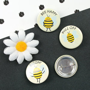 Bee badges with back of badge