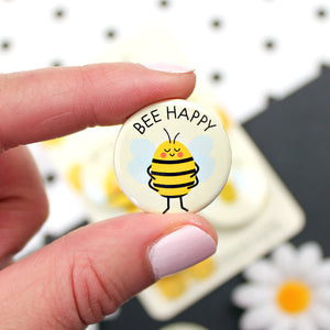 Bee happy bee badge