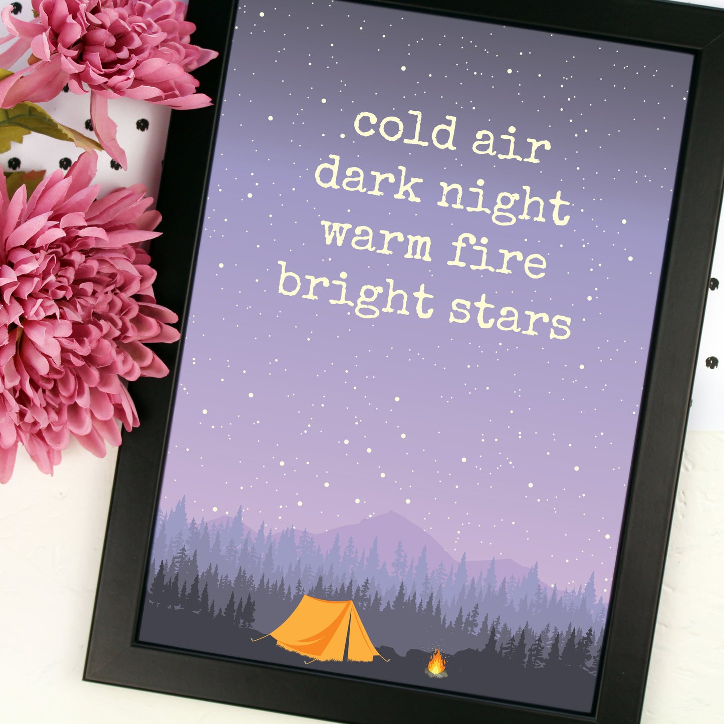 Camping under the stars print