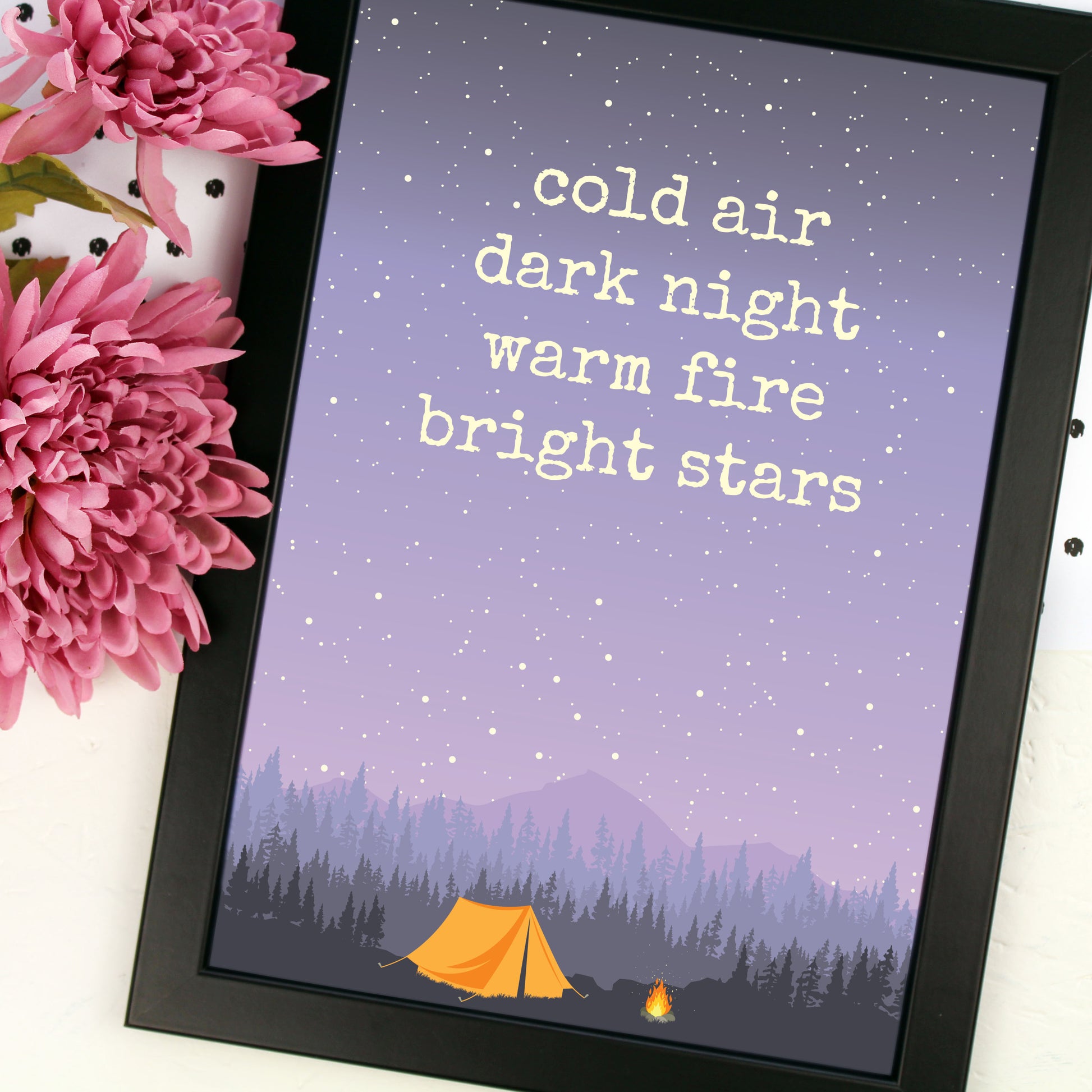 Camping under the stars print