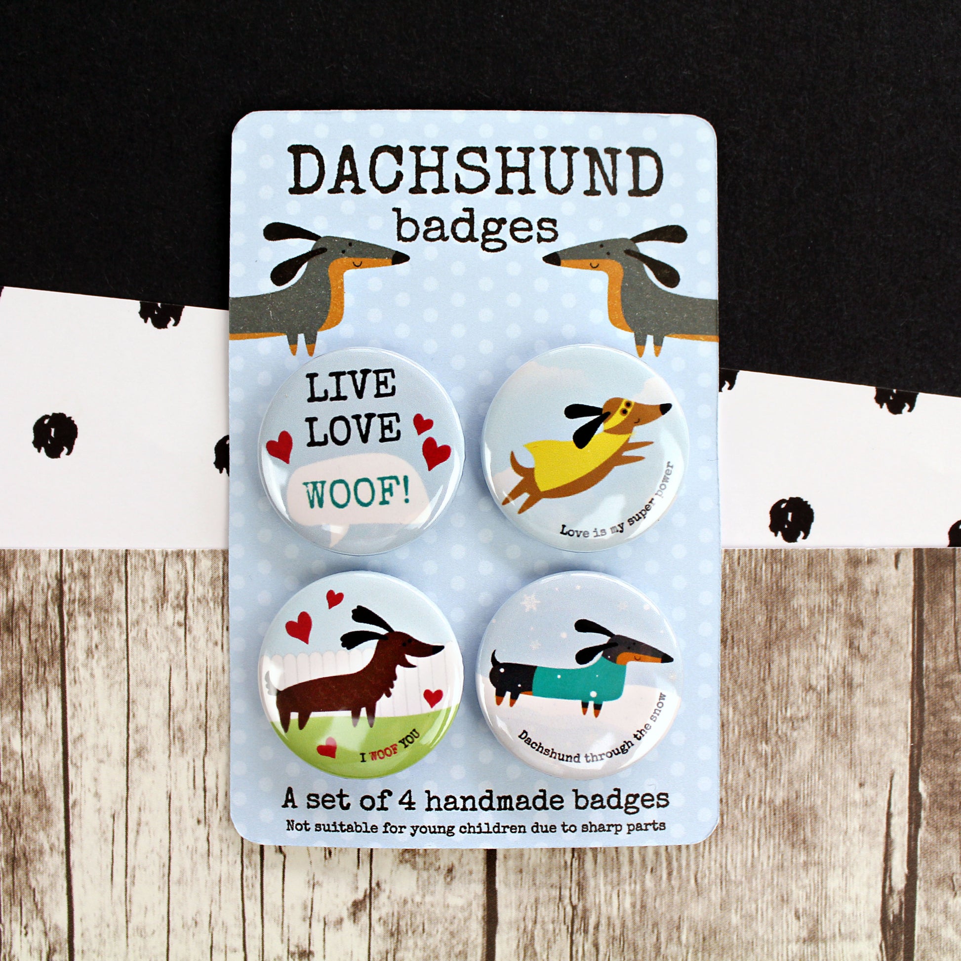 Fun dachshund badges