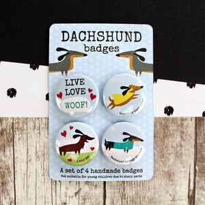Fun dachshund badges