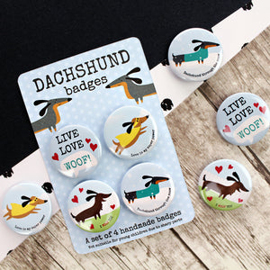 Set of dachshund badges