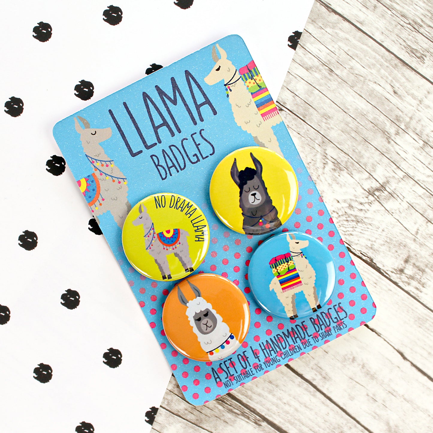 No drama llama badge set