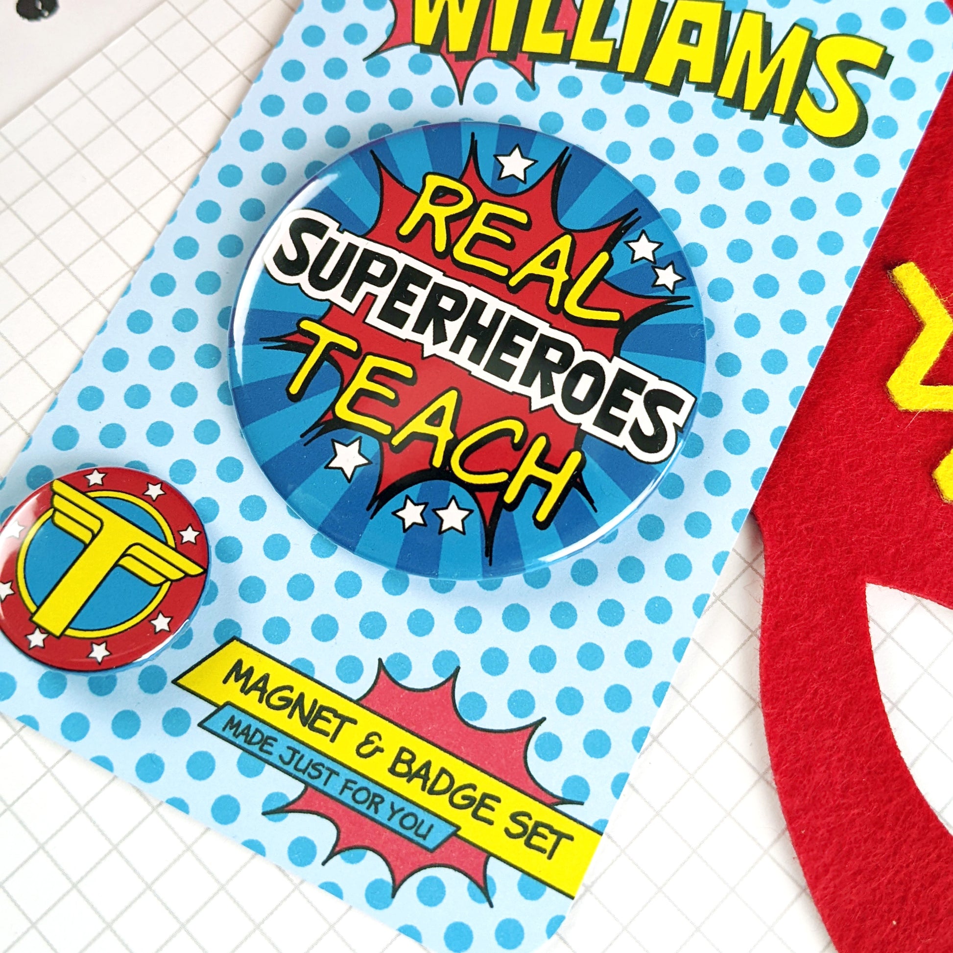 Large Real Superheroes Teach Magnet